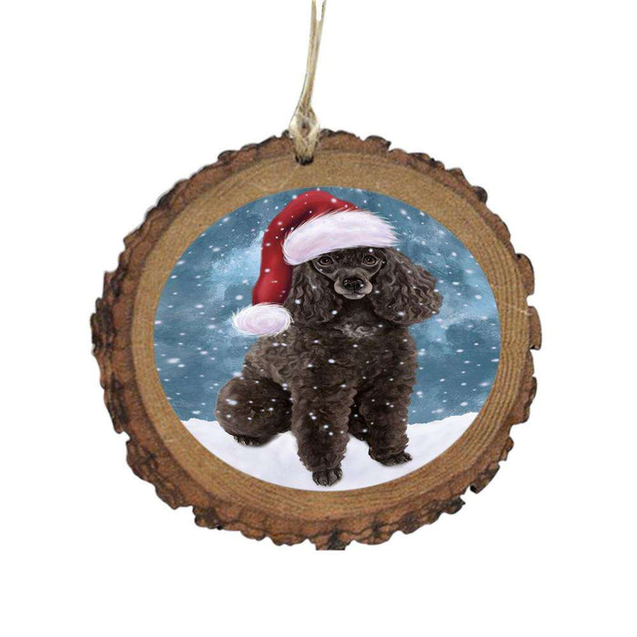 Let it Snow Christmas Holiday Poodle Dog Wooden Christmas Ornament WOR48665