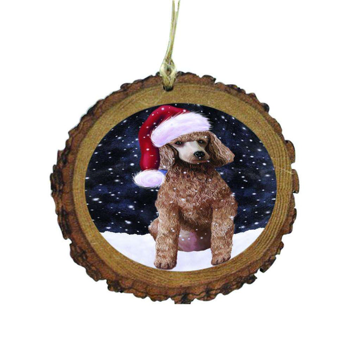 Let it Snow Christmas Holiday Poodle Dog Wooden Christmas Ornament WOR48666