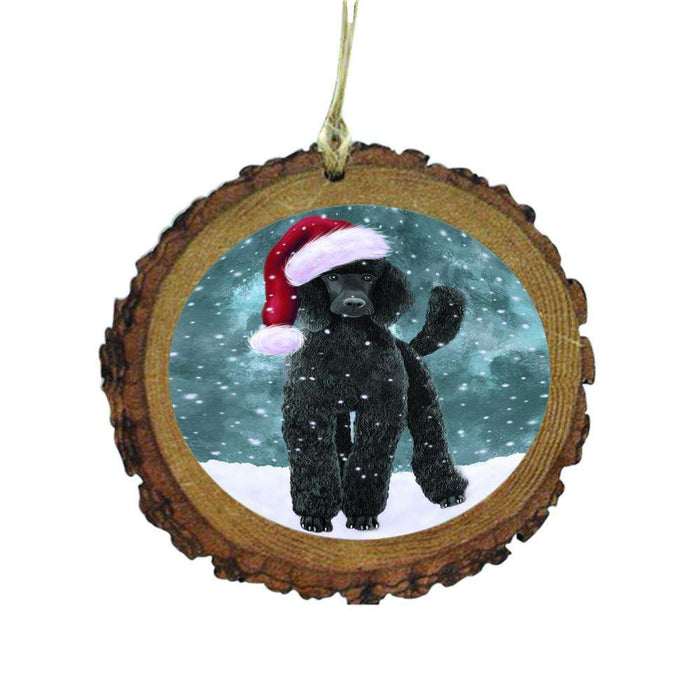 Let it Snow Christmas Holiday Poodle Dog Wooden Christmas Ornament WOR48667