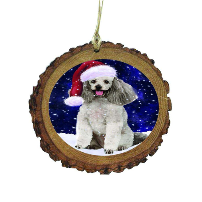 Let it Snow Christmas Holiday Poodle Dog Wooden Christmas Ornament WOR48669