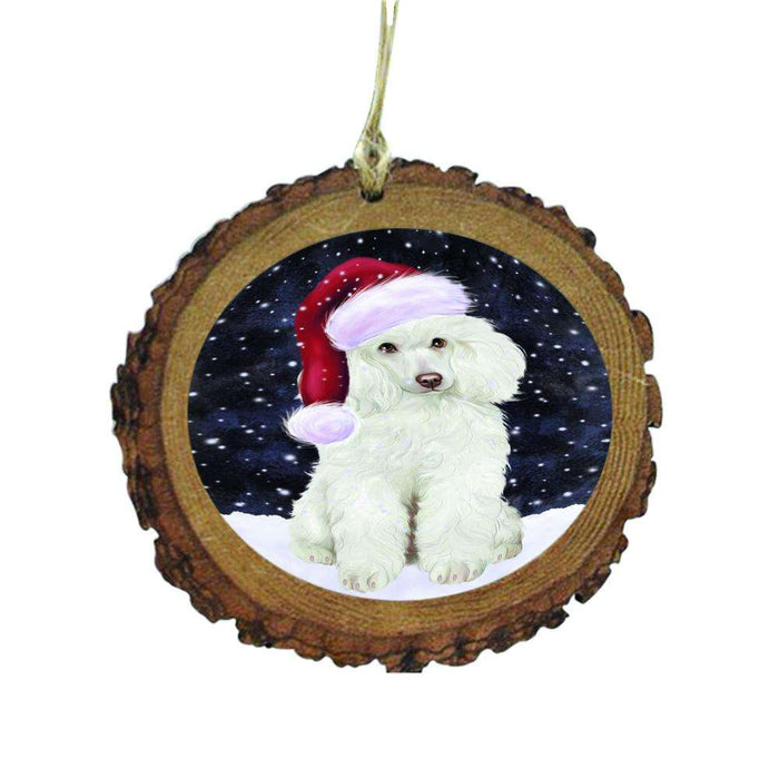 Let it Snow Christmas Holiday Poodle Dog Wooden Christmas Ornament WOR48670