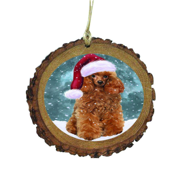 Let it Snow Christmas Holiday Poodle Dog Wooden Christmas Ornament WOR48671