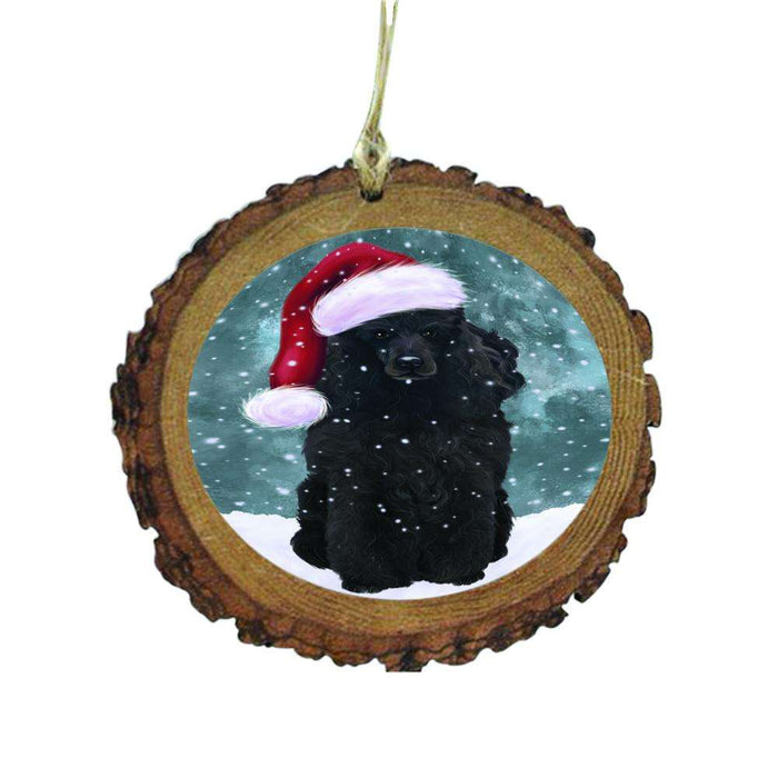 Let it Snow Christmas Holiday Poodle Dog Wooden Christmas Ornament WOR48672