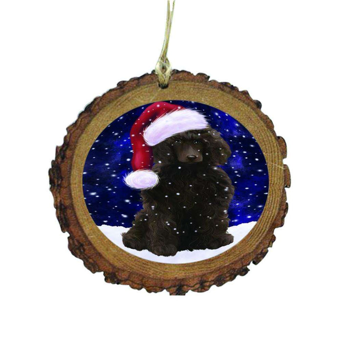 Let it Snow Christmas Holiday Poodle Dog Wooden Christmas Ornament WOR48673