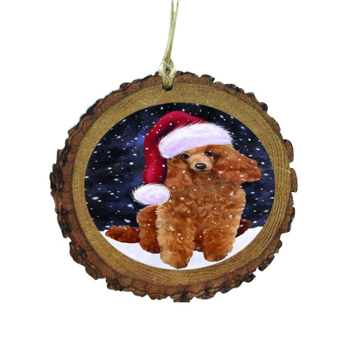 Let it Snow Christmas Holiday Poodle Dog Wooden Christmas Ornament WOR48674