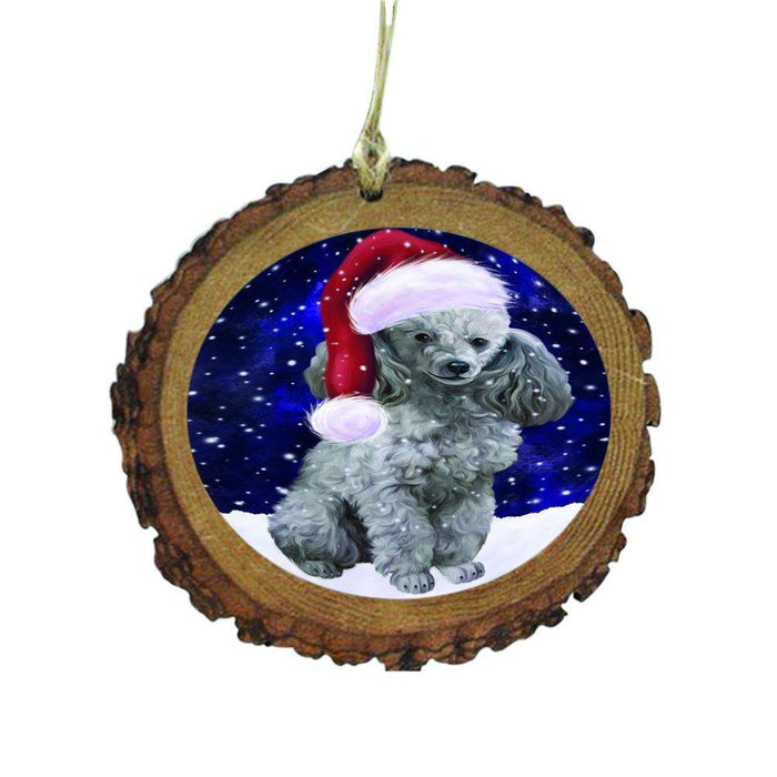 Let it Snow Christmas Holiday Poodle Dog Wooden Christmas Ornament WOR48675