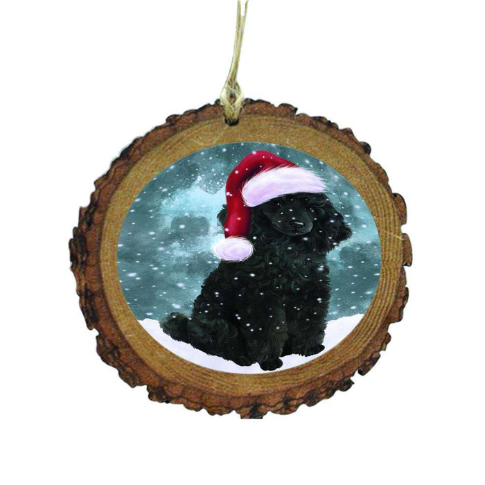 Let it Snow Christmas Holiday Poodle Dog Wooden Christmas Ornament WOR48676