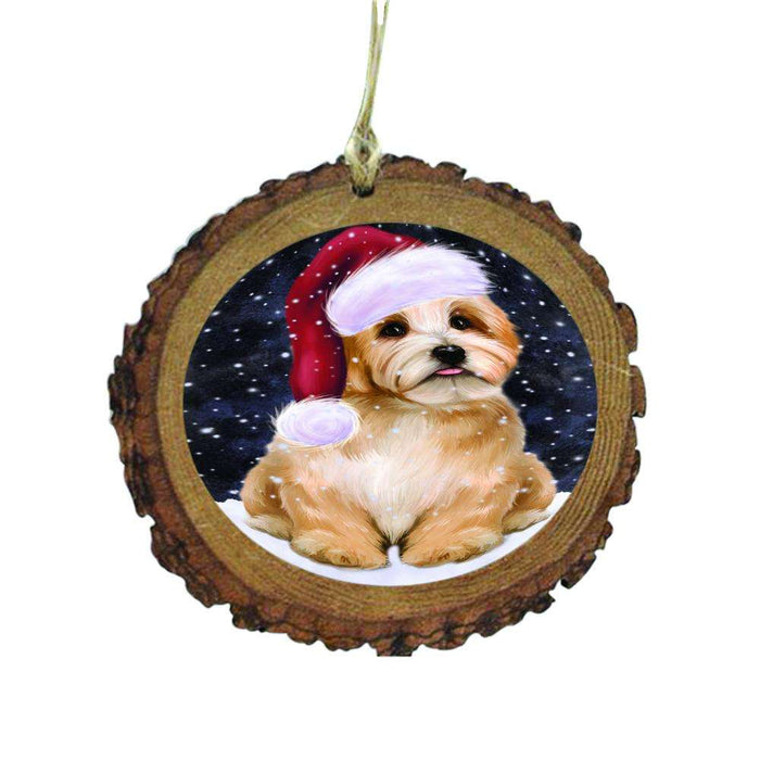 Let it Snow Christmas Holiday Reddish Havanese Dog Wooden Christmas Ornament WOR48690