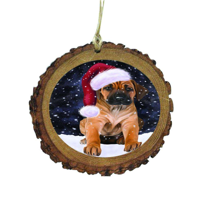 Let it Snow Christmas Holiday Rhodesian Ridgeback Dog Wooden Christmas Ornament WOR48691