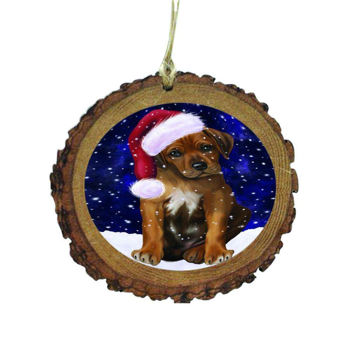 Let it Snow Christmas Holiday Rhodesian Ridgeback Dog Wooden Christmas Ornament WOR48692