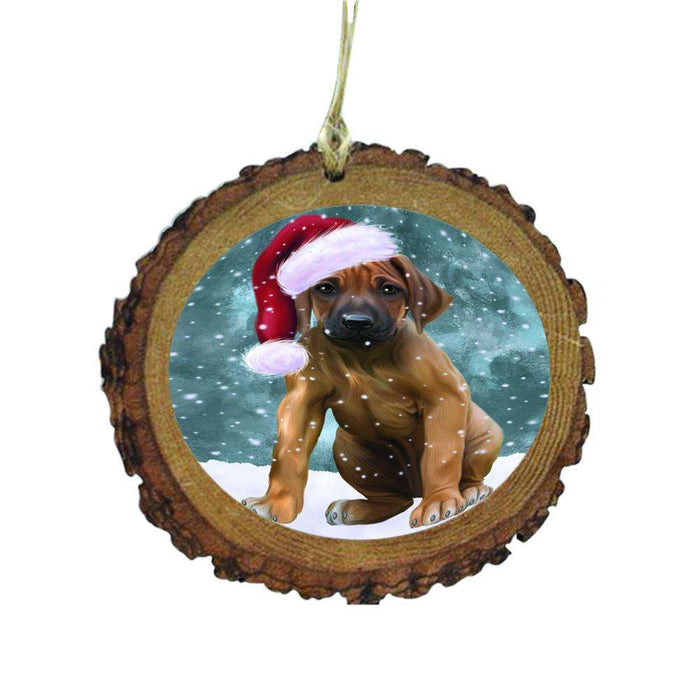 Let it Snow Christmas Holiday Rhodesian Ridgeback Dog Wooden Christmas Ornament WOR48693