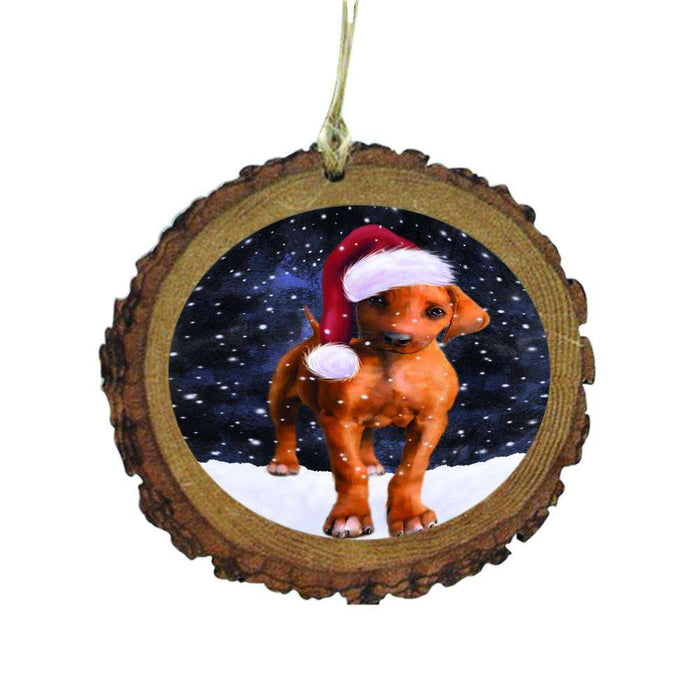 Let it Snow Christmas Holiday Rhodesian Ridgeback Dog Wooden Christmas Ornament WOR48694