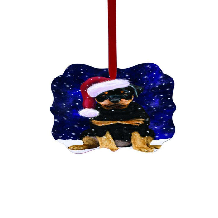 Let it Snow Christmas Holiday Rottweiler Dog Double-Sided Photo Benelux Christmas Ornament LOR48697