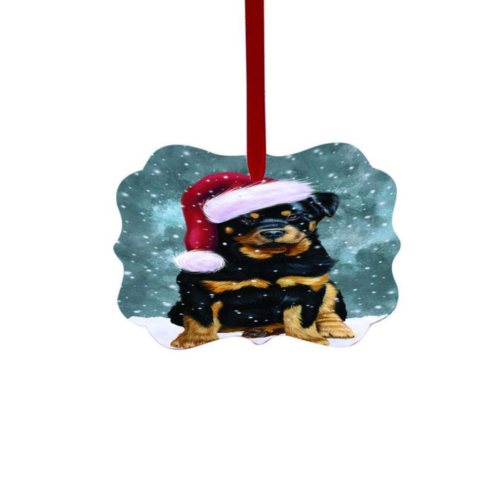 Let it Snow Christmas Holiday Rottweiler Dog Double-Sided Photo Benelux Christmas Ornament LOR48698