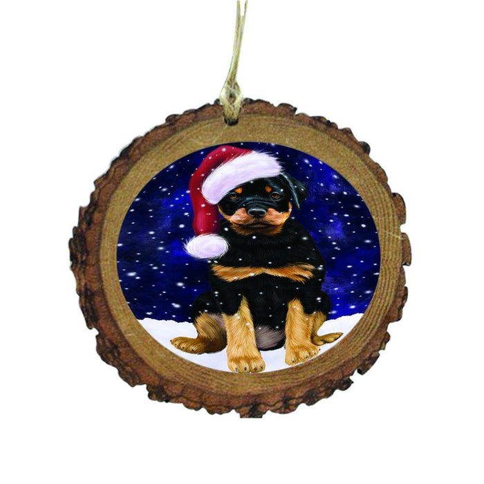 Let it Snow Christmas Holiday Rottweiler Dog Wooden Christmas Ornament WOR48697