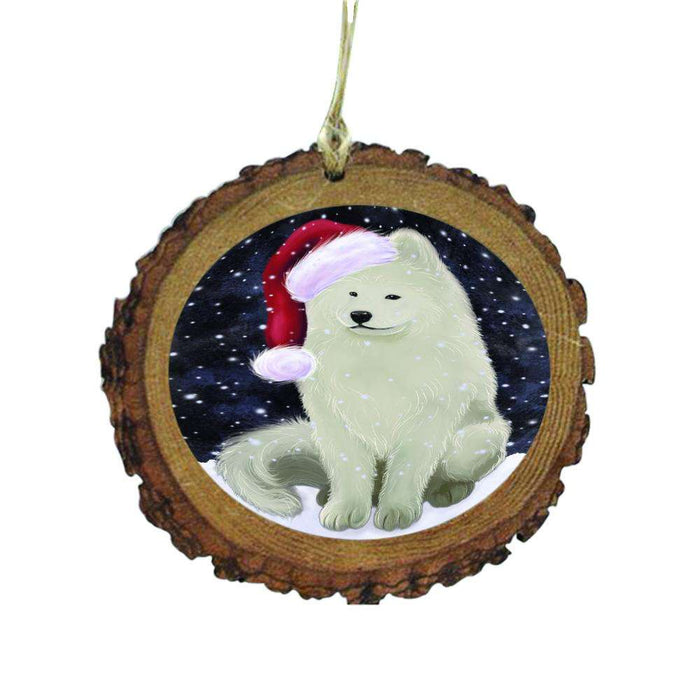 Let it Snow Christmas Holiday Samoyed Dog Wooden Christmas Ornament WOR48702