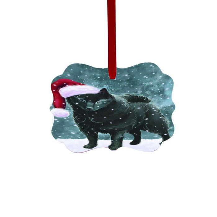 Let it Snow Christmas Holiday Schipperke Dog Double-Sided Photo Benelux Christmas Ornament LOR48703