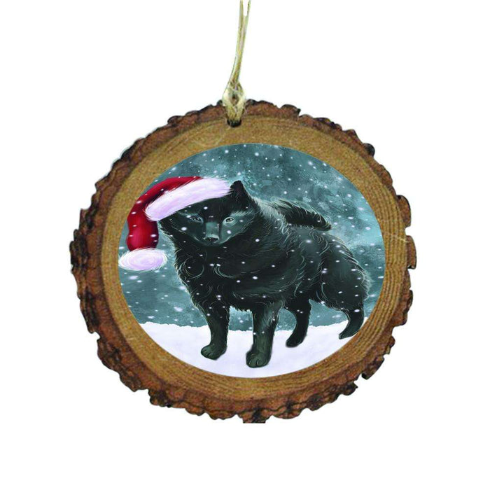 Let it Snow Christmas Holiday Schipperke Dog Wooden Christmas Ornament WOR48703