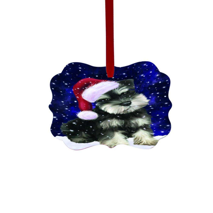 Let it Snow Christmas Holiday Schnauzer Dog Double-Sided Photo Benelux Christmas Ornament LOR48705