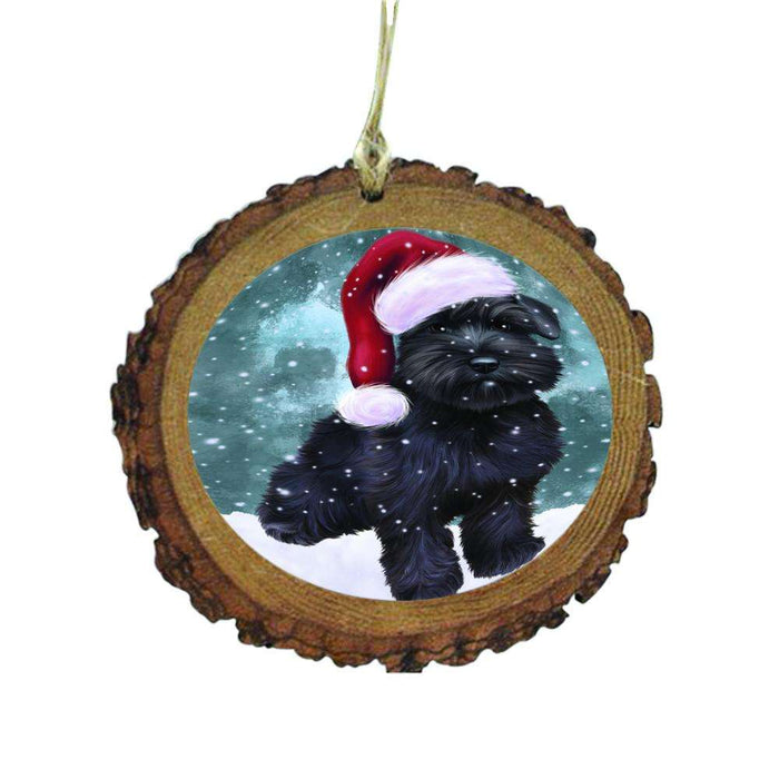 Let it Snow Christmas Holiday Schnauzer Dog Wooden Christmas Ornament WOR48706