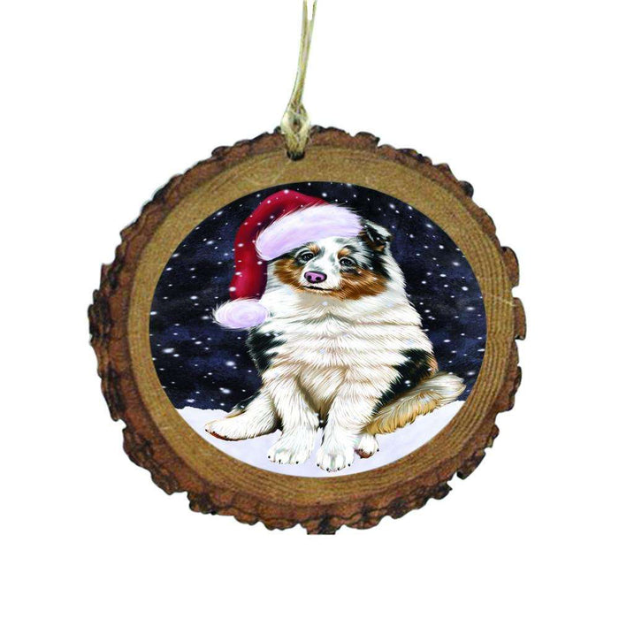 Let it Snow Christmas Holiday Shetland Sheepdog Wooden Christmas Ornament WOR48716