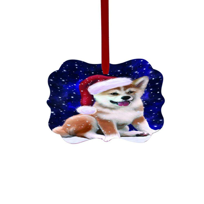 Let it Snow Christmas Holiday Shiba Inu Dog Double-Sided Photo Benelux Christmas Ornament LOR48720