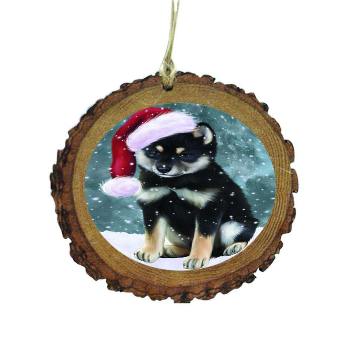 Let it Snow Christmas Holiday Shiba Inu Dog Wooden Christmas Ornament WOR48721