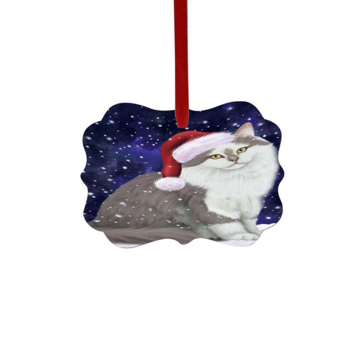 Let it Snow Christmas Holiday Siberian Cat Double-Sided Photo Benelux Christmas Ornament LOR48724