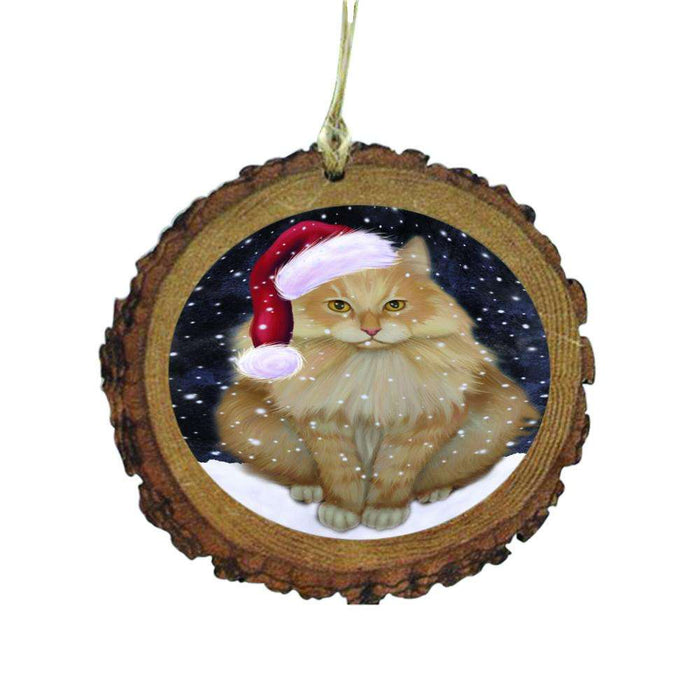 Let it Snow Christmas Holiday Siberian Cat Wooden Christmas Ornament WOR48723