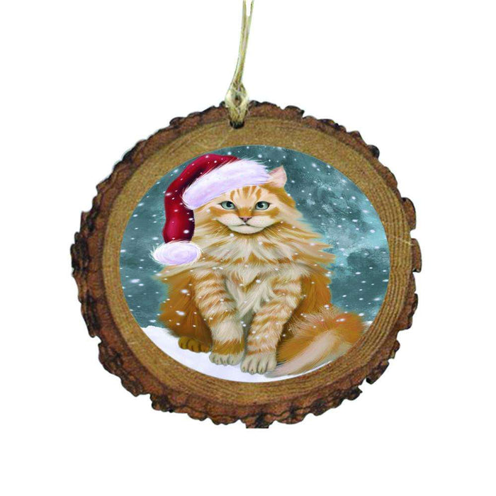 Let it Snow Christmas Holiday Siberian Cat Wooden Christmas Ornament WOR48726