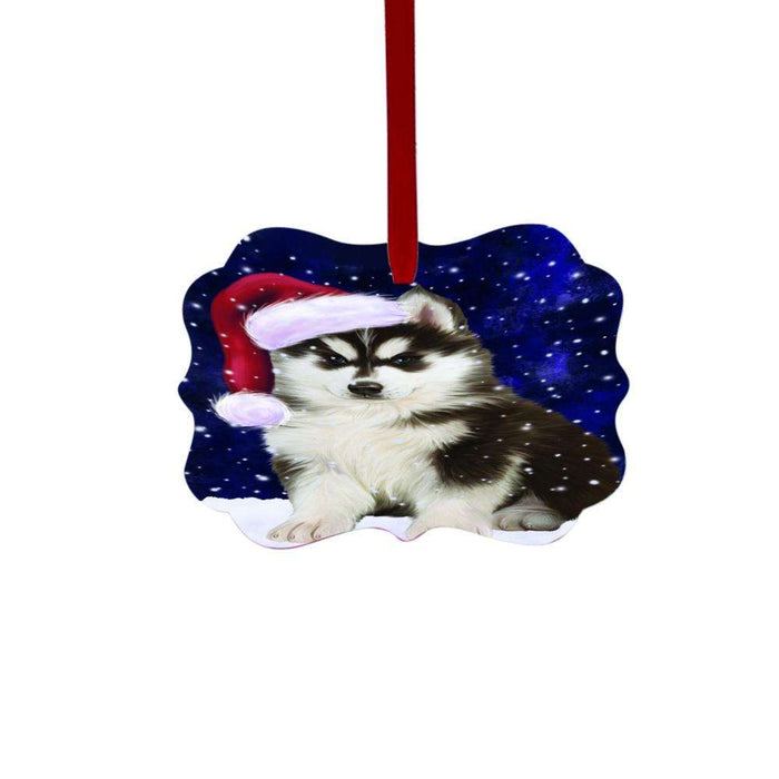 Let it Snow Christmas Holiday Siberian Husky Dog Double-Sided Photo Benelux Christmas Ornament LOR48728