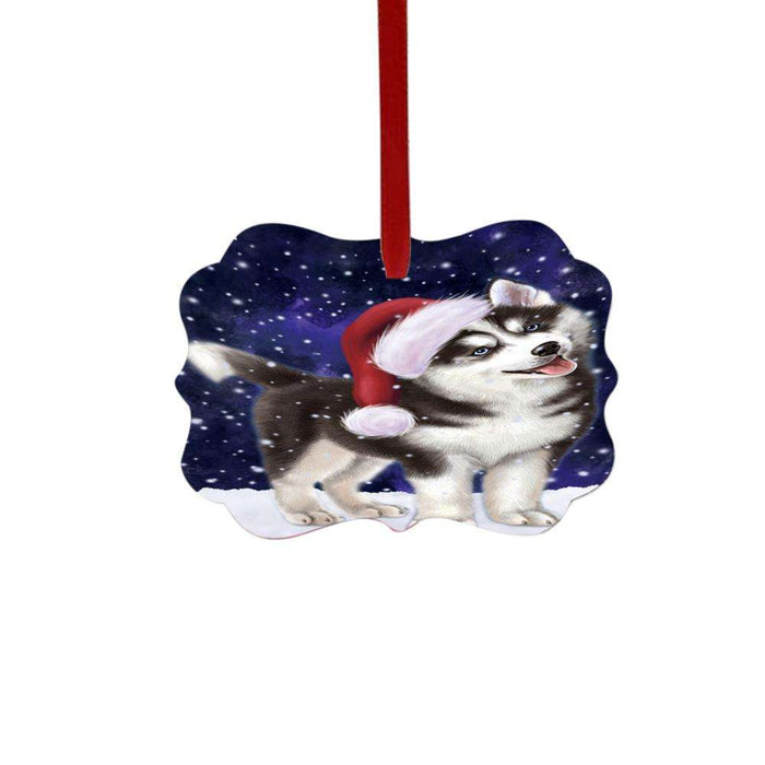 Let it Snow Christmas Holiday Siberian Husky Dog Double-Sided Photo Benelux Christmas Ornament LOR48729
