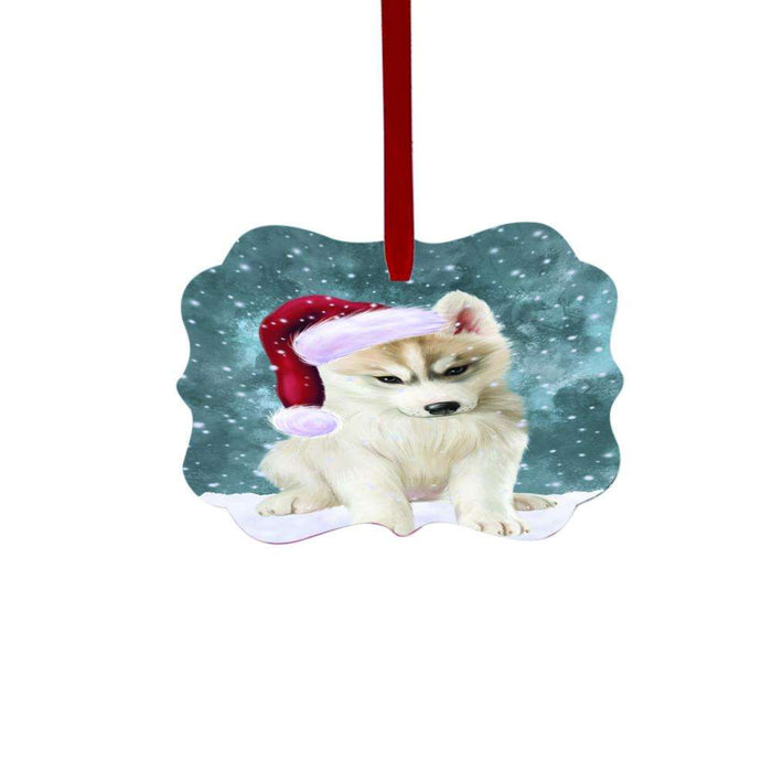 Let it Snow Christmas Holiday Siberian Husky Dog Double-Sided Photo Benelux Christmas Ornament LOR48730