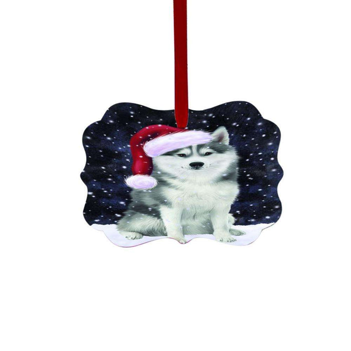 Let it Snow Christmas Holiday Siberian Husky Dog Double-Sided Photo Benelux Christmas Ornament LOR48731
