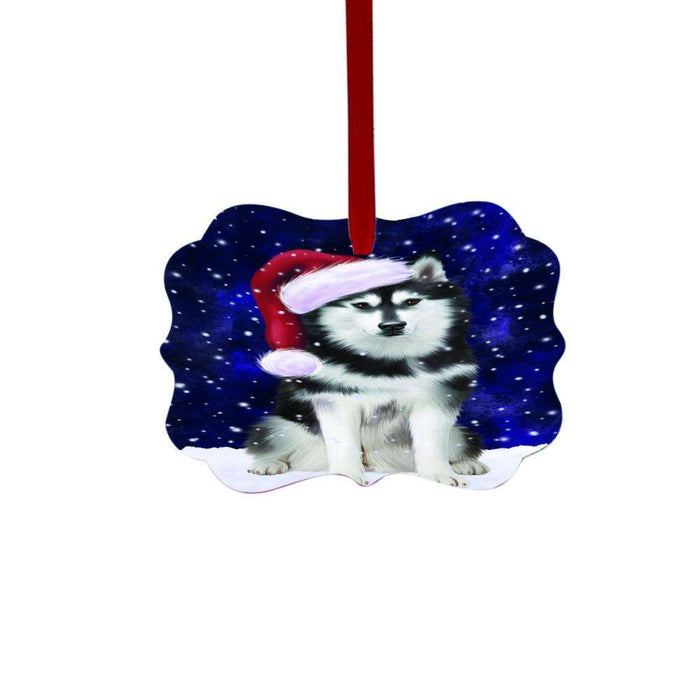 Let it Snow Christmas Holiday Siberian Husky Dog Double-Sided Photo Benelux Christmas Ornament LOR48732