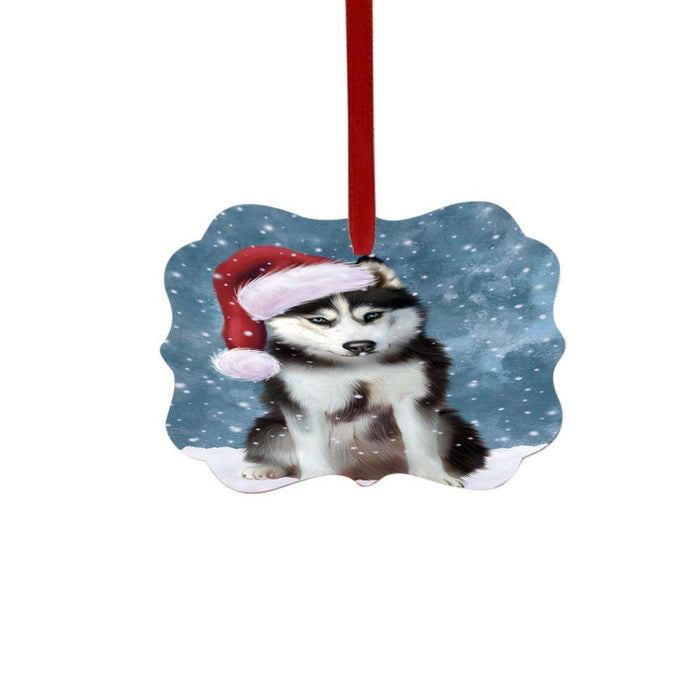 Let it Snow Christmas Holiday Siberian Husky Dog Double-Sided Photo Benelux Christmas Ornament LOR48733