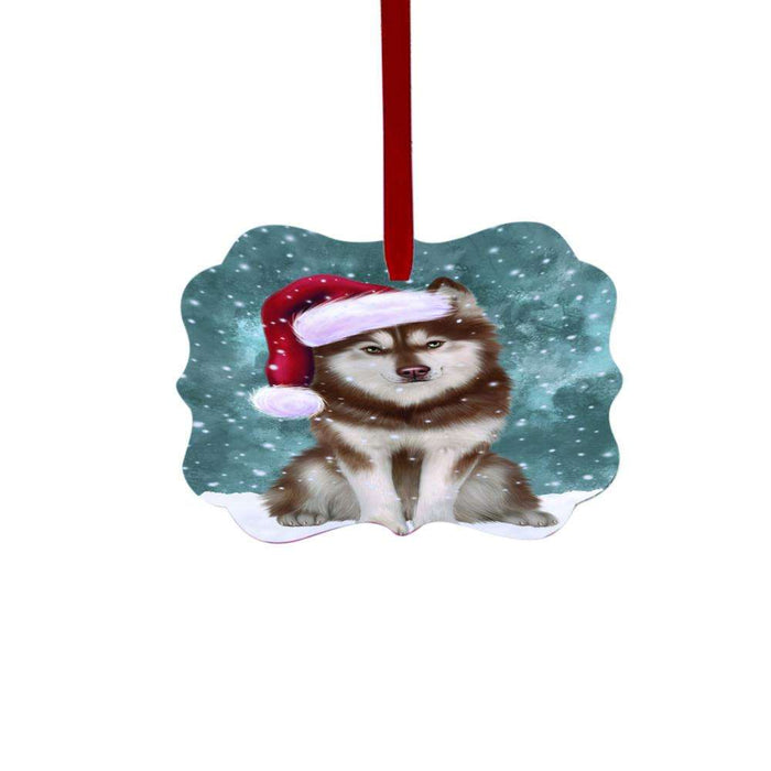 Let it Snow Christmas Holiday Siberian Husky Dog Double-Sided Photo Benelux Christmas Ornament LOR48734