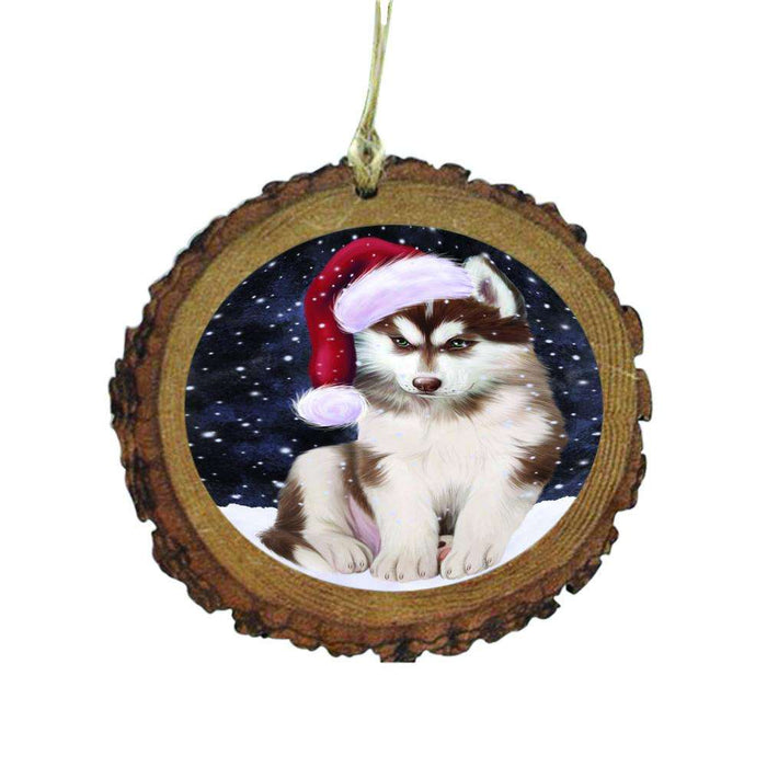 Let it Snow Christmas Holiday Siberian Husky Dog Wooden Christmas Ornament WOR48727