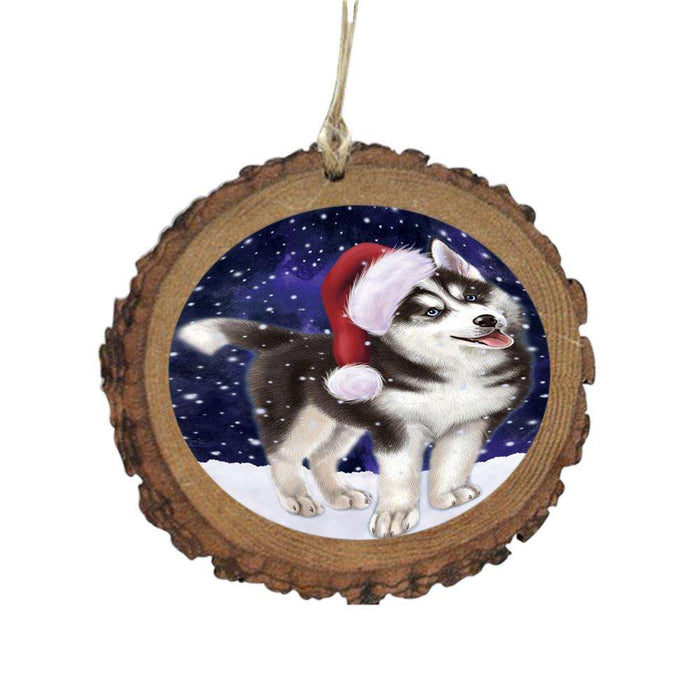 Let it Snow Christmas Holiday Siberian Husky Dog Wooden Christmas Ornament WOR48729