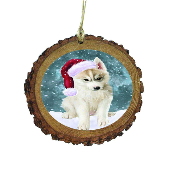 Let it Snow Christmas Holiday Siberian Husky Dog Wooden Christmas Ornament WOR48730