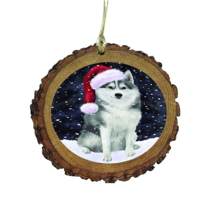 Let it Snow Christmas Holiday Siberian Husky Dog Wooden Christmas Ornament WOR48731