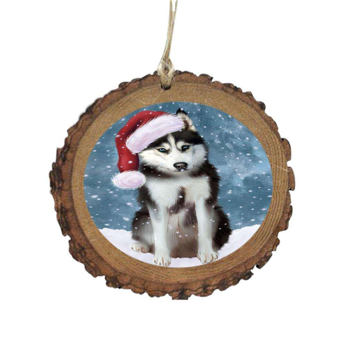 Let it Snow Christmas Holiday Siberian Husky Dog Wooden Christmas Ornament WOR48733