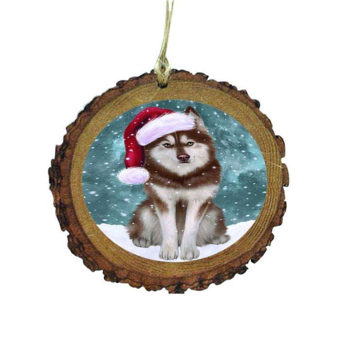 Let it Snow Christmas Holiday Siberian Husky Dog Wooden Christmas Ornament WOR48734