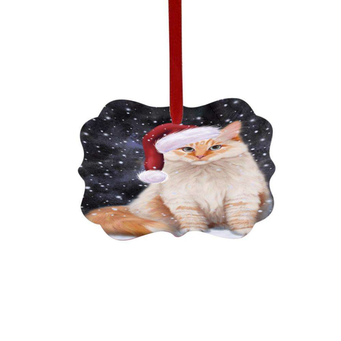 Let it Snow Christmas Holiday Siberian Red Cat Double-Sided Photo Benelux Christmas Ornament LOR48735