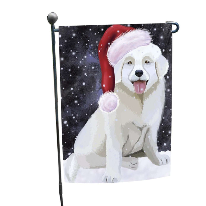 Let it Snow Christmas Holiday Slovensky Cuvac Dog Wearing Santa Hat Garden Flag FLG058