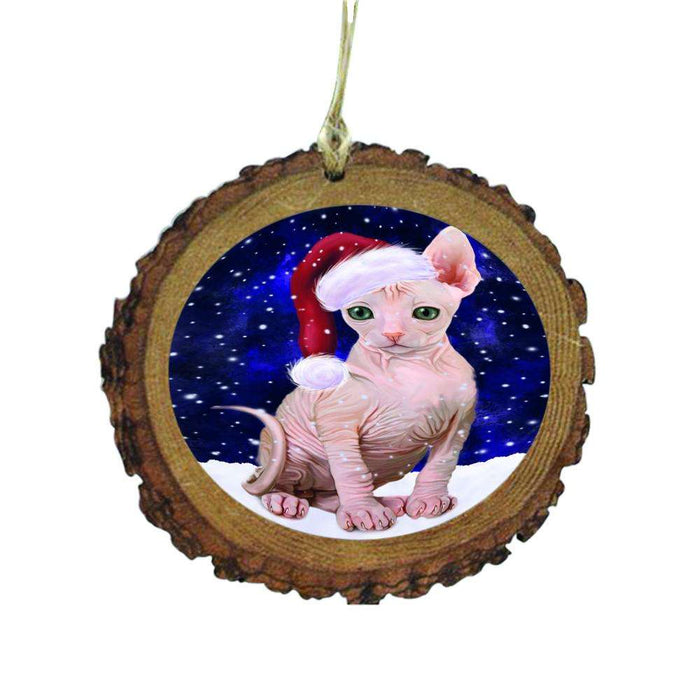 Let it Snow Christmas Holiday Sphynx Cat Wooden Christmas Ornament WOR48737