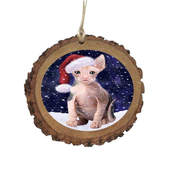 Let it Snow Christmas Holiday Sphynx Cat Wooden Christmas Ornament WOR48738