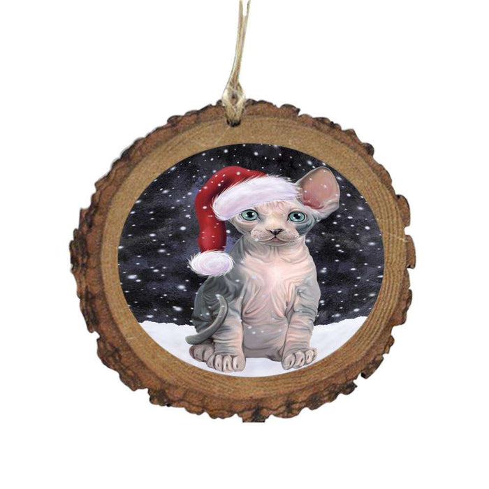 Let it Snow Christmas Holiday Sphynx Cat Wooden Christmas Ornament WOR48967