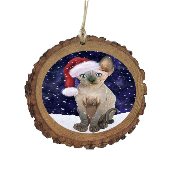 Let it Snow Christmas Holiday Sphynx Cat Wooden Christmas Ornament WOR48968