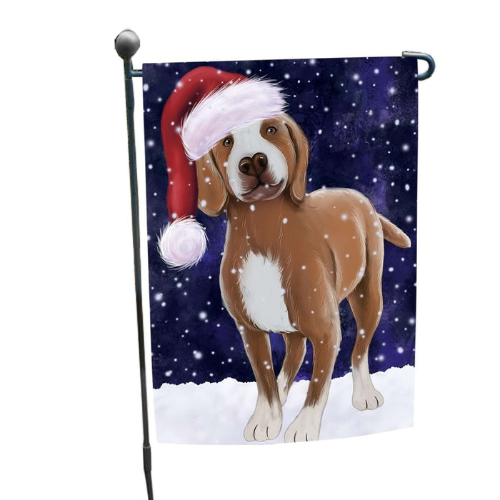 Let it Snow Christmas Holiday Tarsus Çatalburun Dog Wearing Santa Hat Garden Flag FLG069